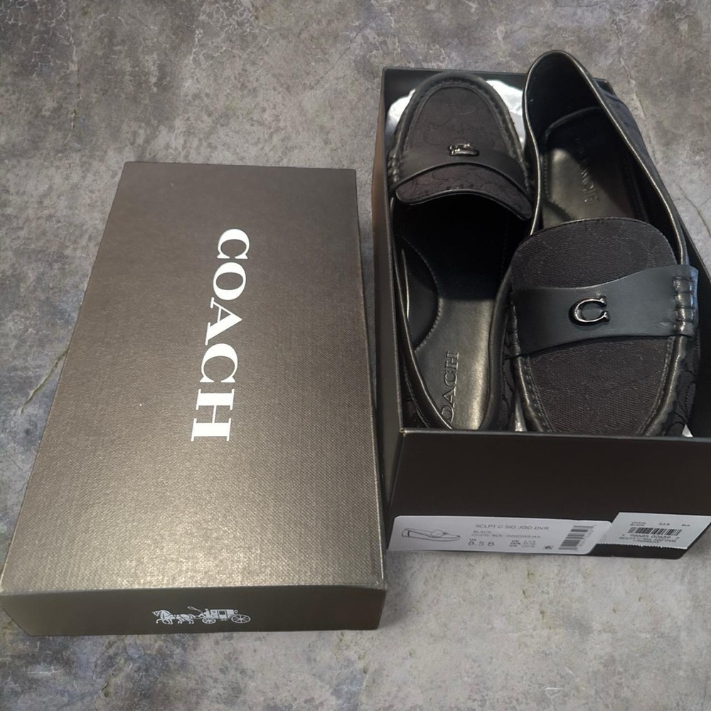 Coach Black Leather Loafers